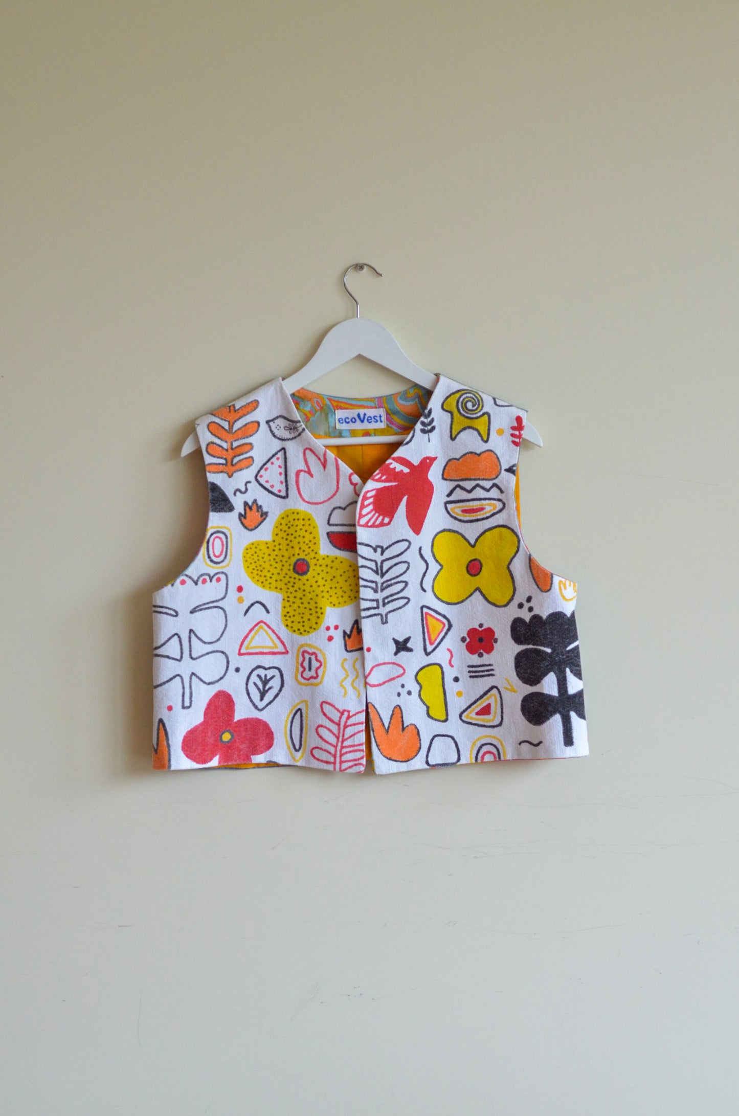 Vest with Hand-Painted Print