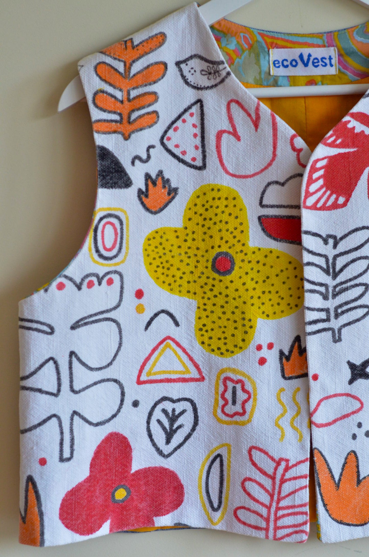 Vest with Hand-Painted Print