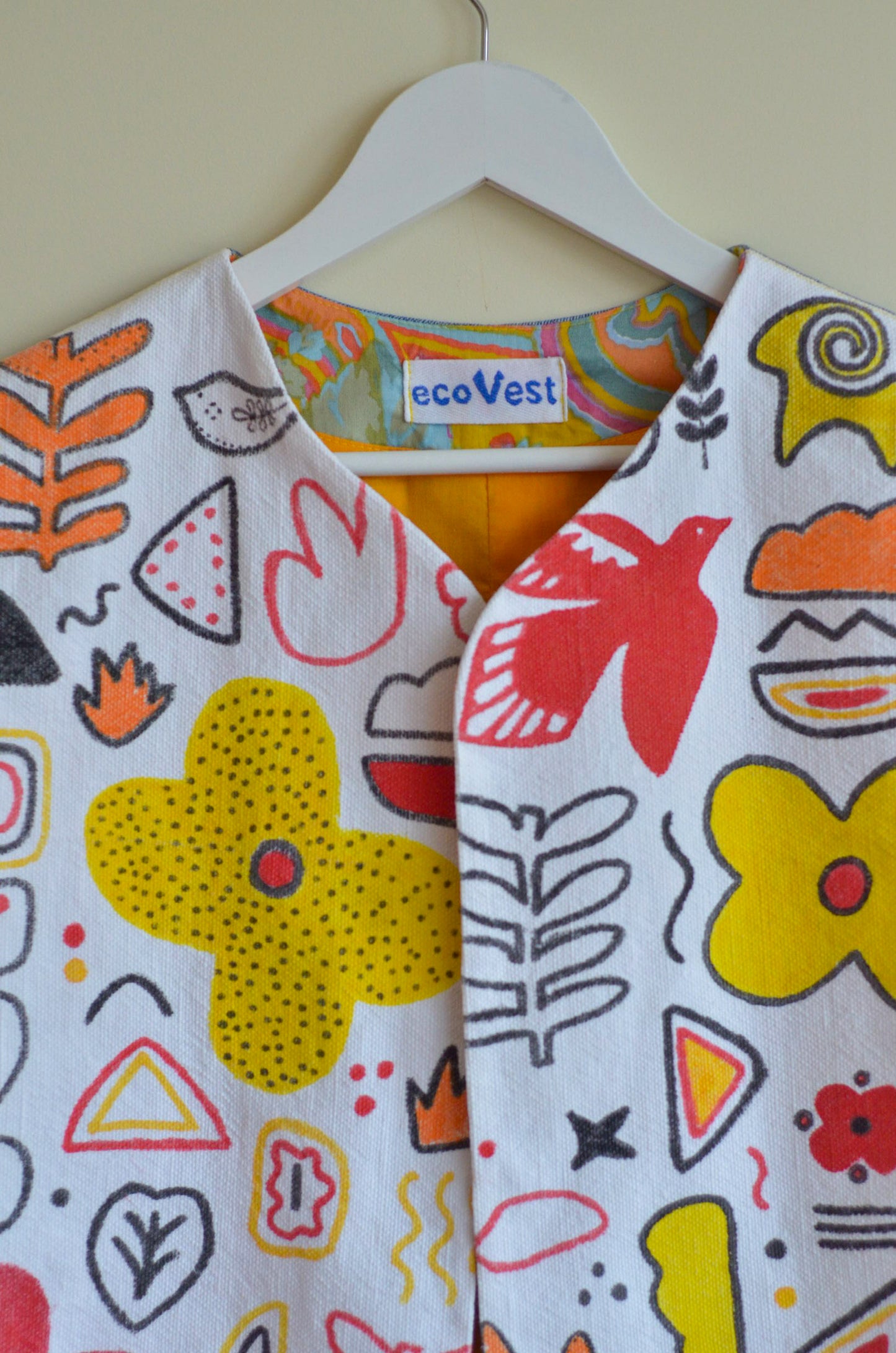 Vest with Hand-Painted Print