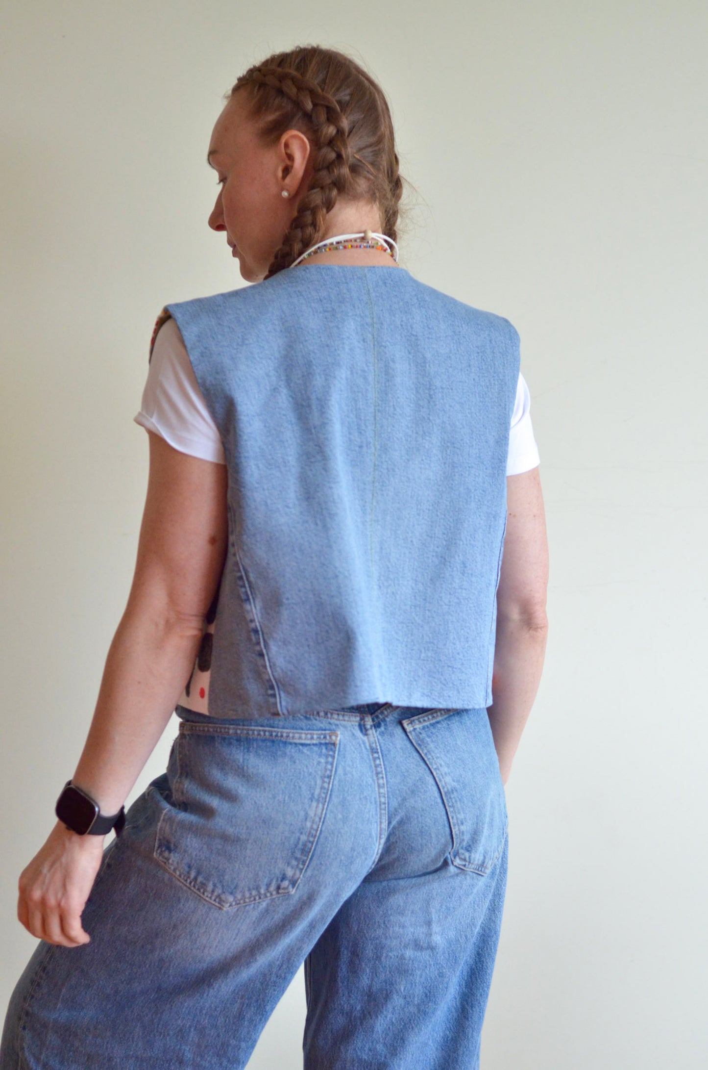 Vest with Hand-Painted Print