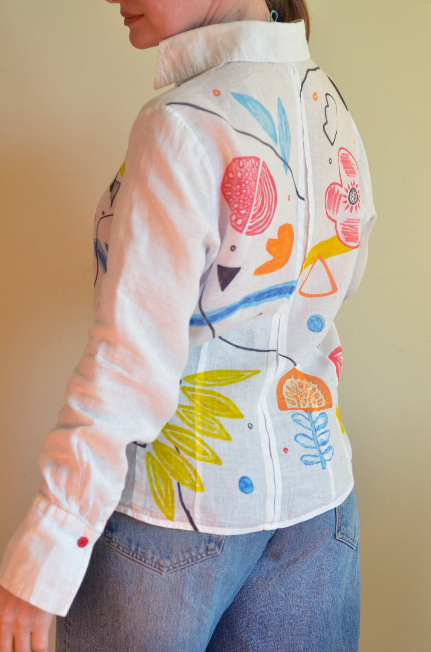 Shirt with Hand-Painted Print