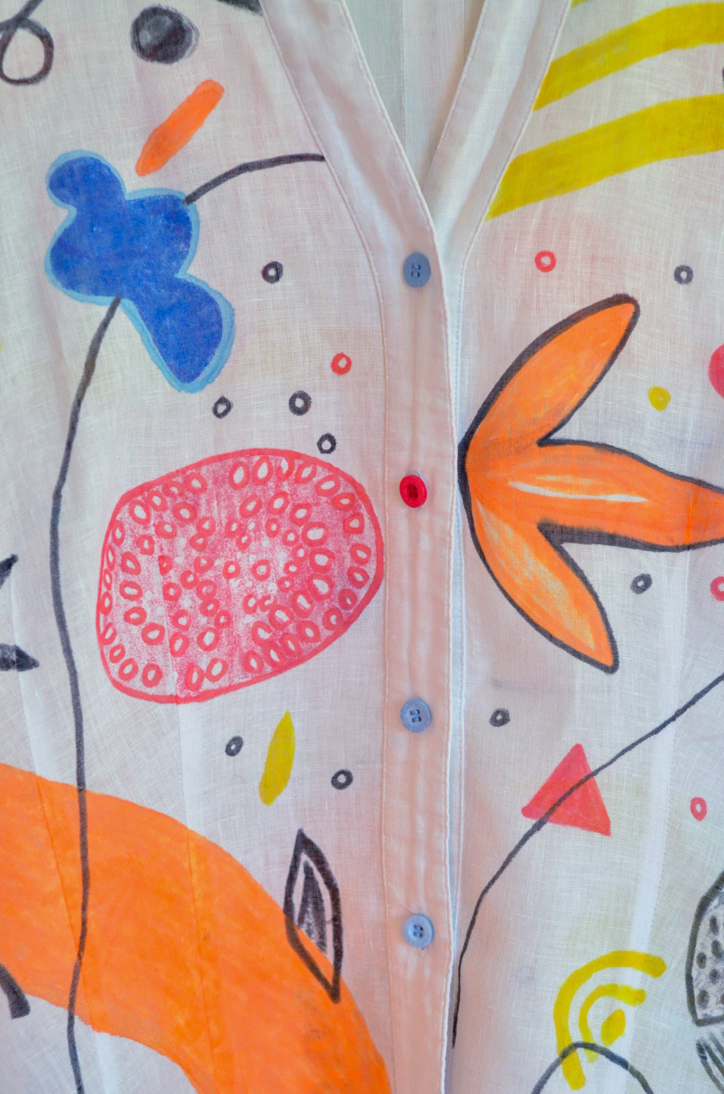 Shirt with Hand-Painted Print