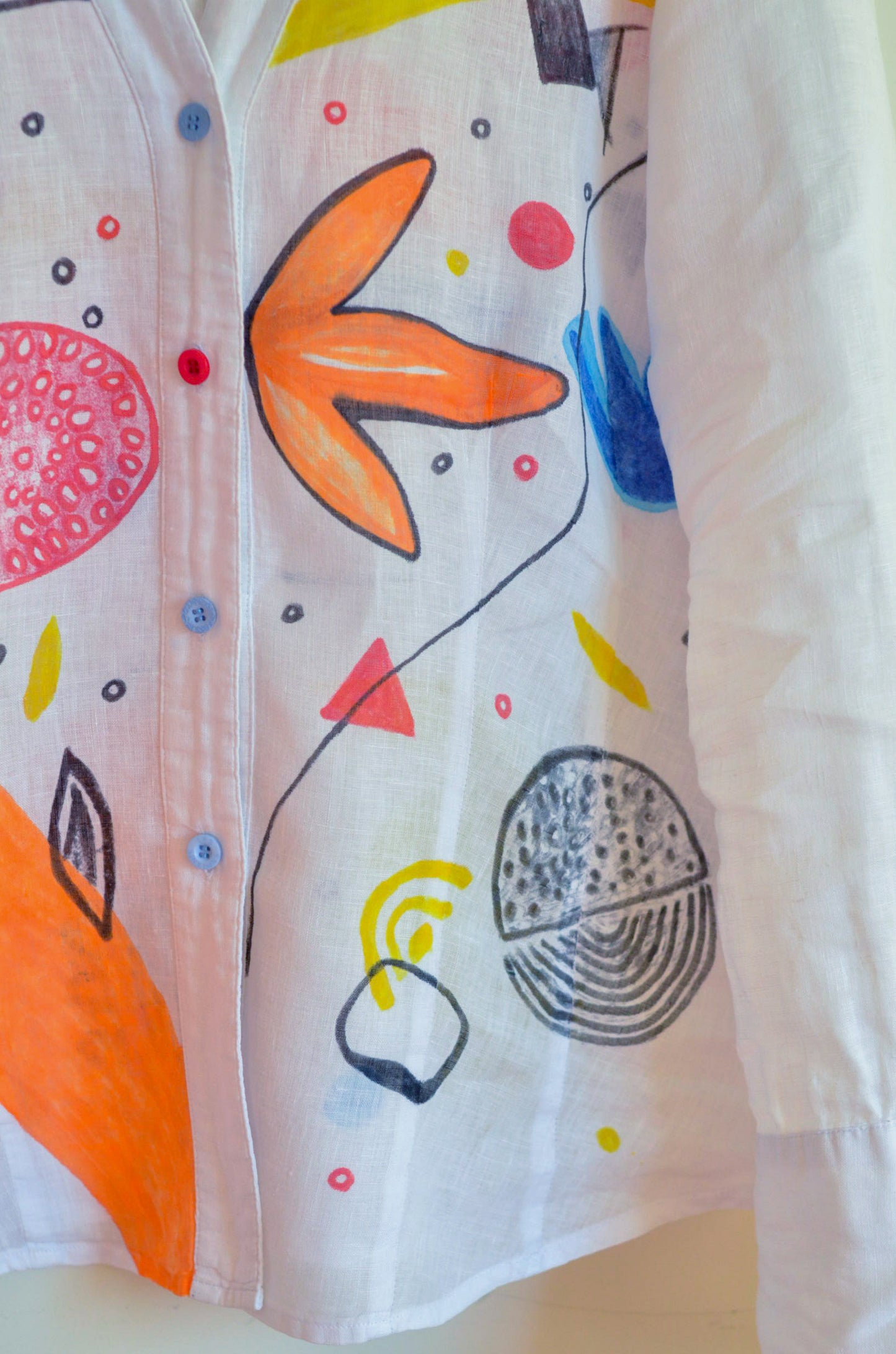 Shirt with Hand-Painted Print
