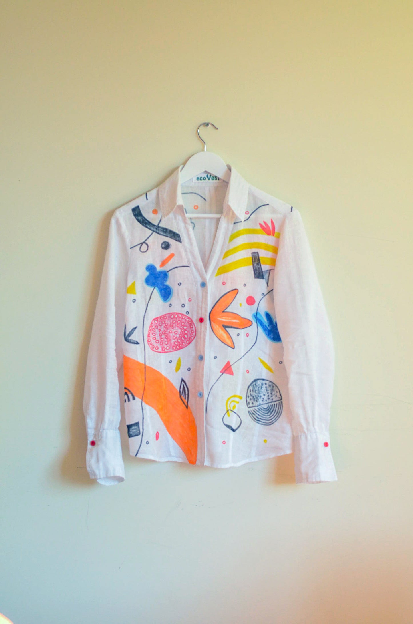 Shirt with Hand-Painted Print