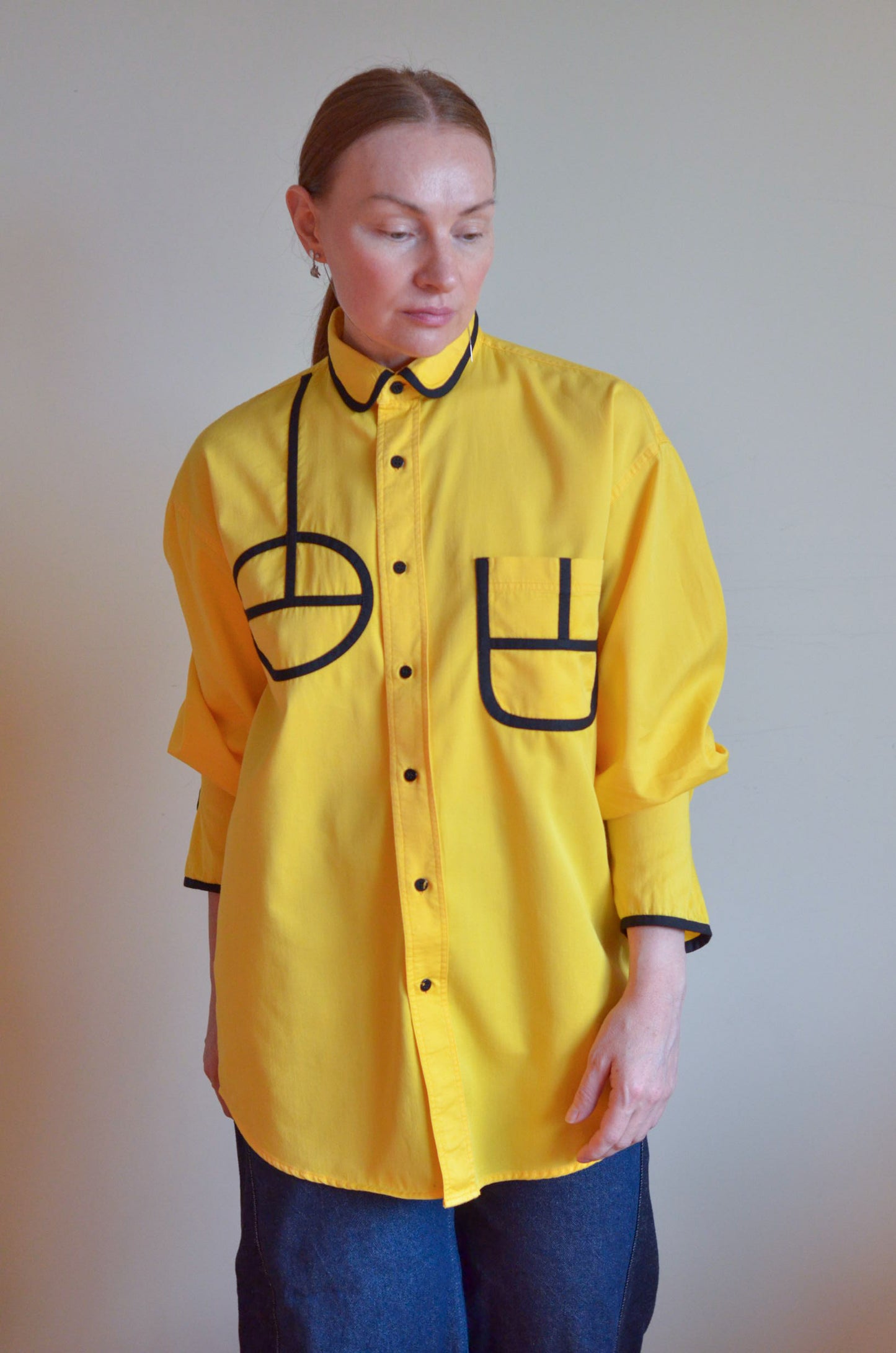 Yellow Shirt with Black Accents