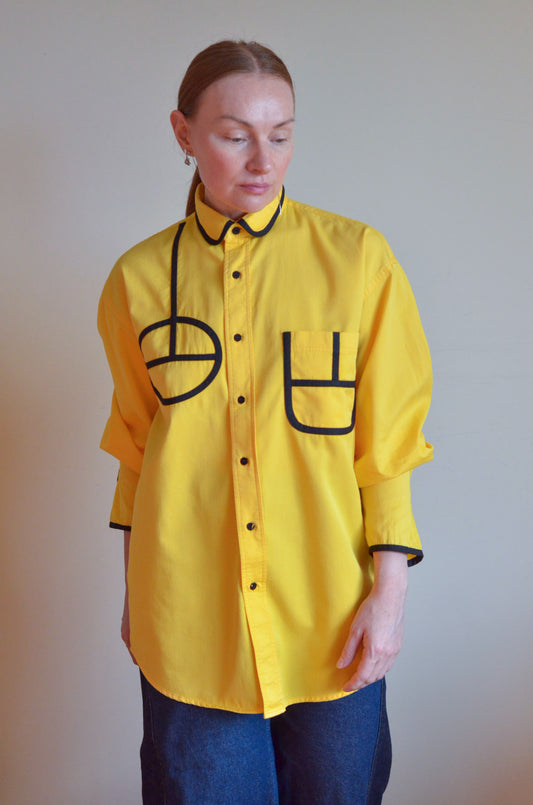 Yellow Shirt with Black Accents