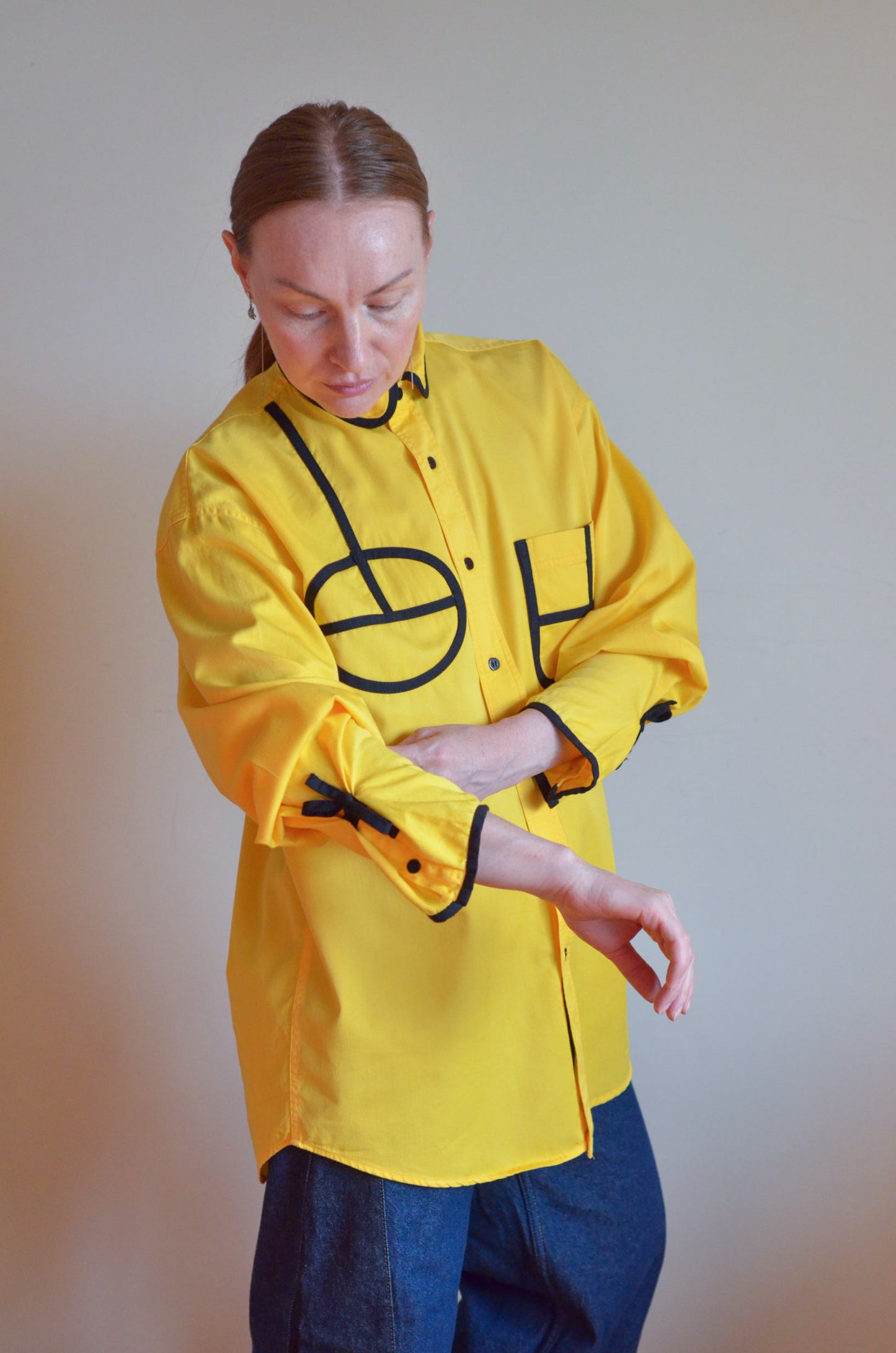 Yellow Shirt with Black Accents