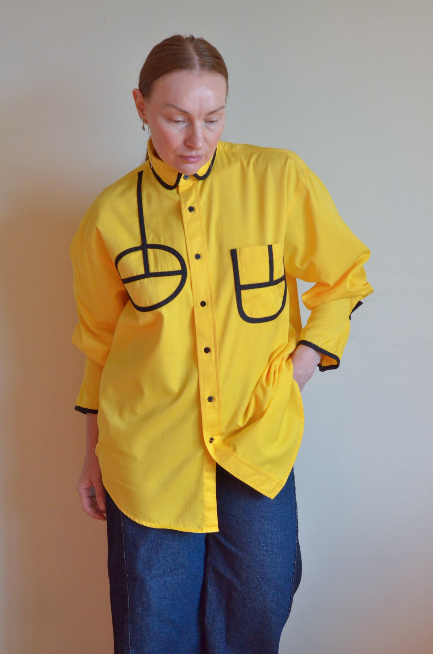 Yellow Shirt with Black Accents