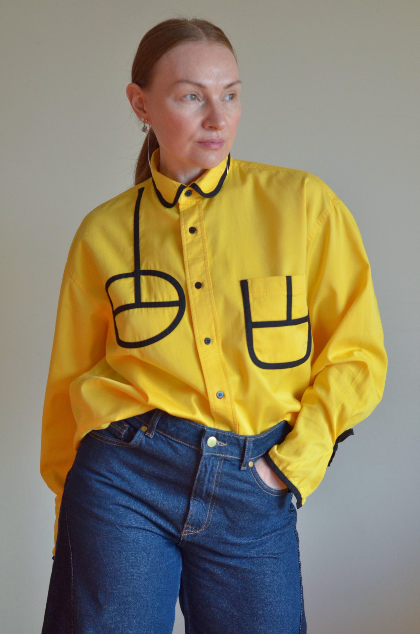 Yellow Shirt with Black Accents