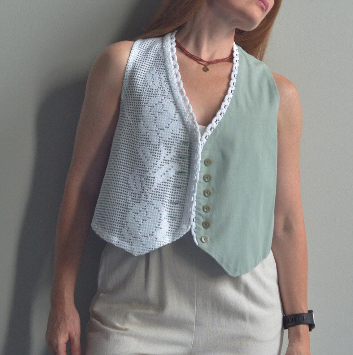Vest With Vintage Lace